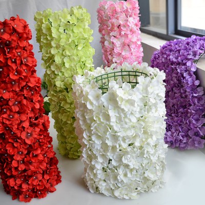 Florist suppliers Artificial Silk Wedding Flower Wall White Hydrangea Flower Wall Mat Panel