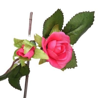 Factory Direct 1.8m Wall Hanging Rose Garland Rose Madder Flower Heads Green Artificial Leaves Vine for Wedding Wall Decoration