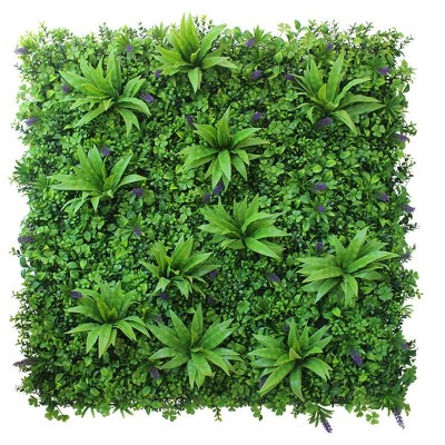 factory direct wholesale 1square meter lavender  grass carpet for vertical garden artificial green wall backdrop