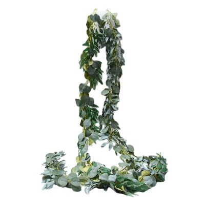 Fyyuan Artificial Eucalyptus Garland with Willow Leaves Hanging Greenery Plants for Home Wedding Indoor Outdoor Decor