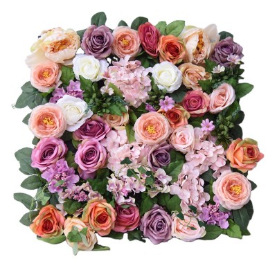 Artificial Flowers Wall Decoration 20" x 20" Decorative Silk Flower Panels Flower Wall for Party Wedding Photo Backdrop Decor