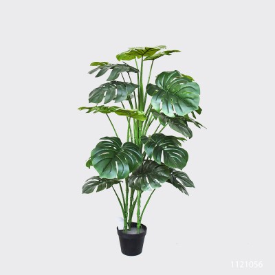 Artificial plant 3poles monstera leaf bonsai