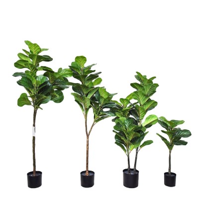 2020 Fuyuan  Factory Wholesale Bonsai Tree Plastic Ficus Lyrata Fig Fiddle Leaf Artificial Plant