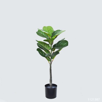 Wholesale Indoor Plastic Fake Faux Lyrata Plant Artificial Bonsai Fiddle Leaf Fig Tree