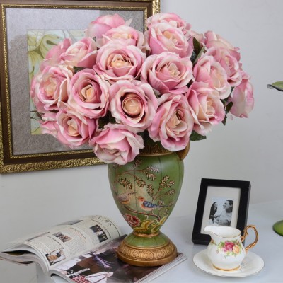 Zhangjiajie Fuyuan Simulation Flowers Hot-Sale Seasonal Artificial Bouquets Of Roses Of 18 Heads for decoration&wedding