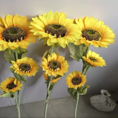 Artificial sunflower single stem for home wedding decoration