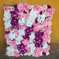 Cheap hot sell 100 cm high artificial rose flower wall in mix color for decoration