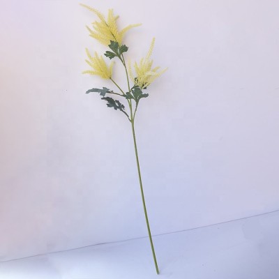 2019 artificial flower new products on China market new generation Astilbe yellow without powder-dropping for Christmas wedding