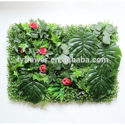 customized design mixed grass leaves green wall for wall decoration or public wedding green wall decoration