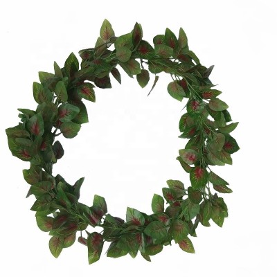 Fuyuan factory direct new product artificial plant perilla hanging leaves vine artificial leaves garland wedding home decoration