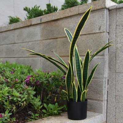 Factory Price Plastic Snake Plant Sansevieria in Potted Artificial Ornamental Plants for Indoor Decoration