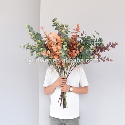 Artificial silk eucalyptus branch for wedding public decoration