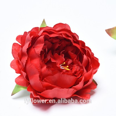 Artificial small red silk cloth peony flower ball for wedding wall or home decoration