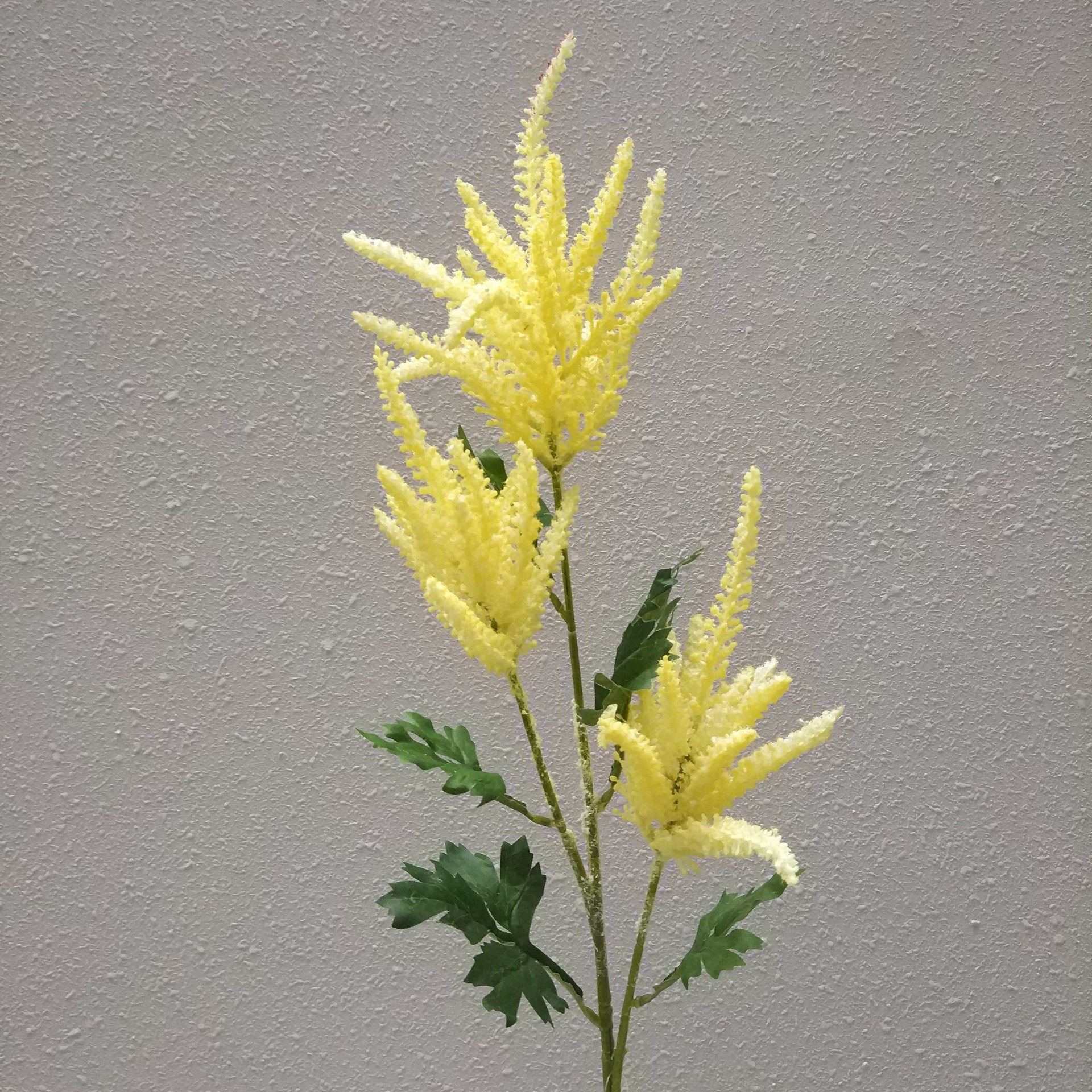 Promotional Factory Wholesale Artificial Yellow Astilbe with Green Stem as Bridal Bouquet