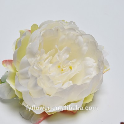 Artificial small white silk cloth peony flower ball for wedding wall or home decoration