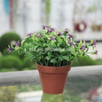 Cheap Artificial Potted Mini Plastic Leaves Plant for Sell