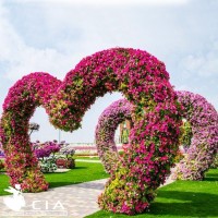 Artificial wedding floral love topiary heart-shape flowers door