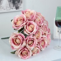 Fuyuan Artificial Rose Bouquets with 18  Silk Drunk Princess Rose Flowers Decoration for Table Home Office Wedding Decoration