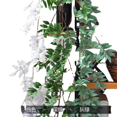 Cheap Simulation Arch Wedding Flower Hanging Bean Leaves Silk Vine Garland Wedding Decoration