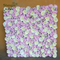 Cheap hot sell 100x100 cm high artificial rose flower wall in white and pink for decoration